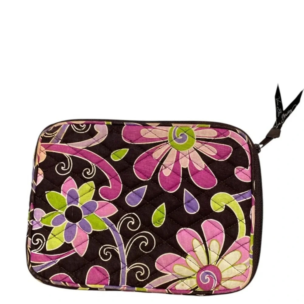 Vera Bradley Small Quilted “Purple Punch”Tablet Case / E-Reader Sleeve Padded